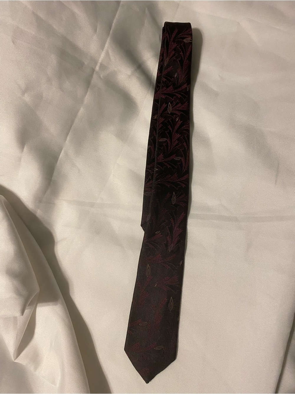 John Henry Burgundy Silk Tie